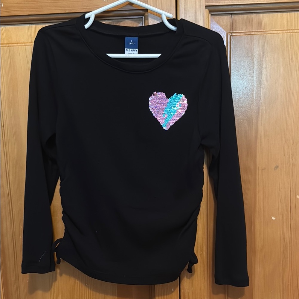 Old Navy Black and Pink Long Sleeve Tees